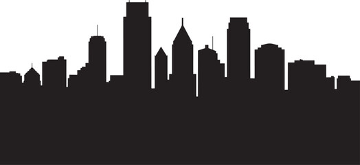 Fototapeta premium City skyline silhouette with tall modern buildings and varied architectural styles with city