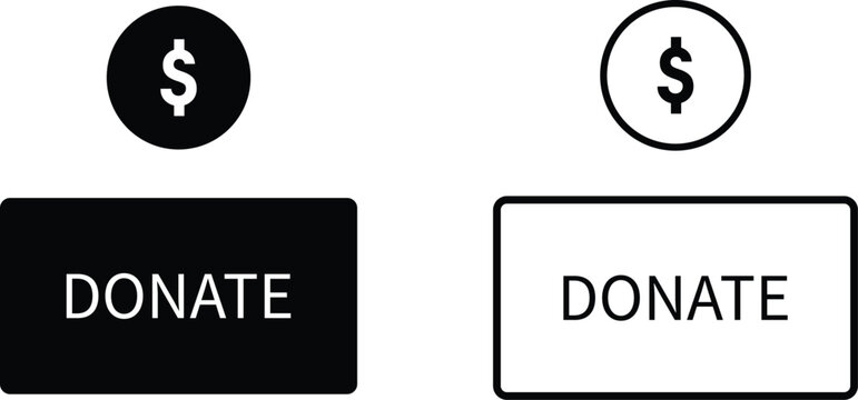 Donate buttons with dollar sign icons for charity donation