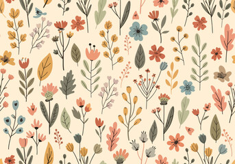 Scandinavian style floral design with clean shapes and soft earthy colors © Color