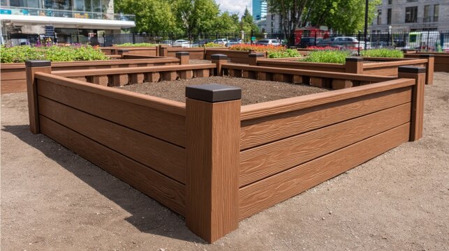 Durable Raised Garden Bed Constructed From Recycled Plastic Lumber for Eco-Friendly Outdoor Planting