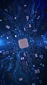 ai artificial intelligence computer processor chip circuit CPU isometric Digital chip cyberpunk cyberspace lighting. technology Machine learning. AI big data science virtual reality, Quantum computer