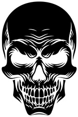 Obraz premium A skull design in a vintage retro woodcut style