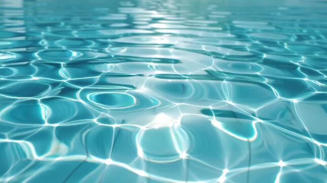 Sparkling Swimming Pool Water Surface with Sun Reflections