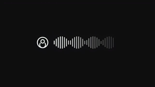 Digital user profile icon with an active voice message sound wave visualization representing audio recording or AI speech