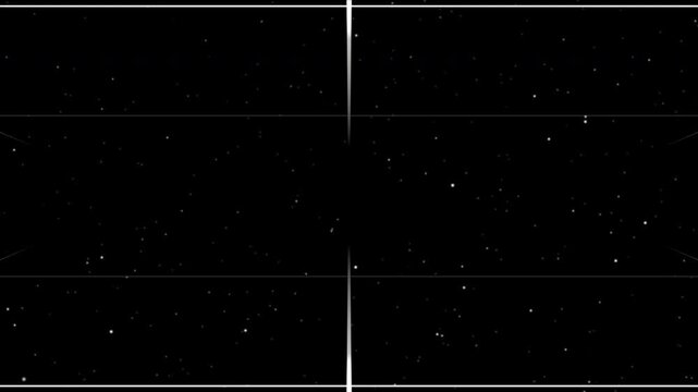 Abstract white grid with moving particles on black background, loop and 4K motion graphics