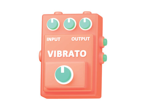 guitar vibrato pedal icon 3d render illustration isolated