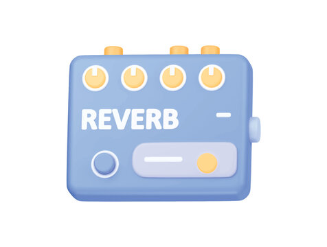 guitar reverb pedal icon 3d render illustration isolated