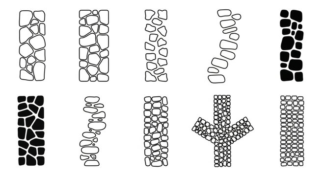 Collection of Stone Paving Patterns and Textures.