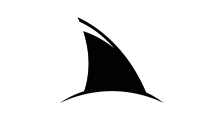 Obraz premium Shark Fin Silhouette on White Background