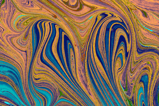 Abstract Ebru Marbling Texture Background