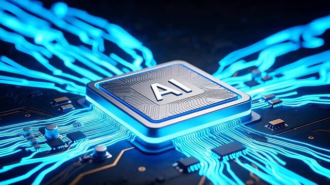 AI chip on circuit board