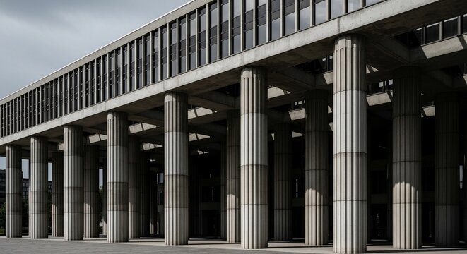 Modern architecture exterior columns daylight