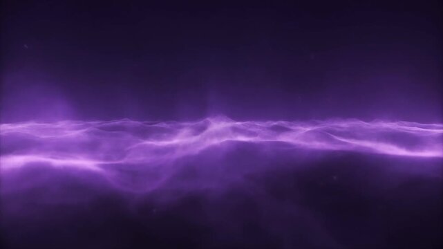 Soft drifting micro dust clouds illuminated faint purple halo light layered mist waves ambience