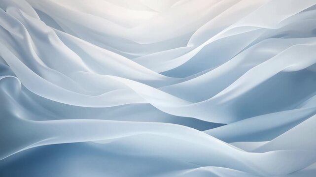 Abstract Soft Blue Fabric Flowing with Gentle Waves and Textures