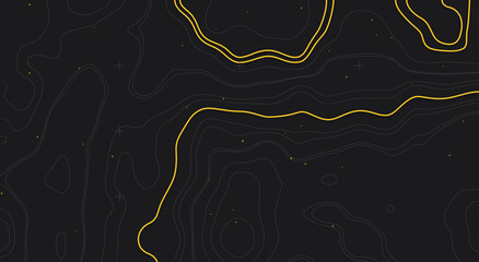 Dark gold topographic map pattern - minimalist contour lines, subtle dust particles, elegant mood - background for premium packaging, travel banner - digital illustration, vector style texture © PNG KING
