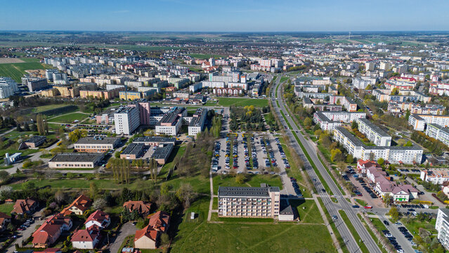 dron, miasto, budynki, niebo, niebieski, lot, bsp, panorama, tło, metropolia, ulica, samochody, życie, widok, samolot,