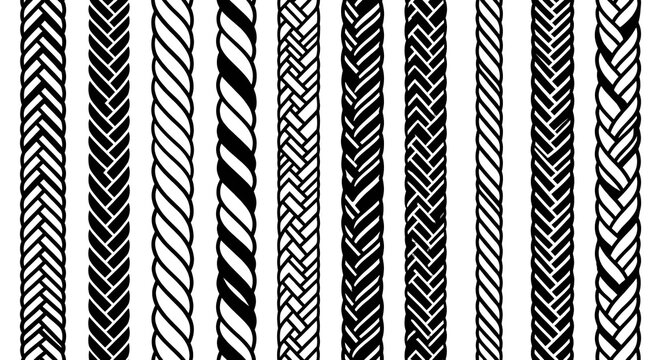 Collection of Braided Rope Patterns: Diverse Textures and Weaves