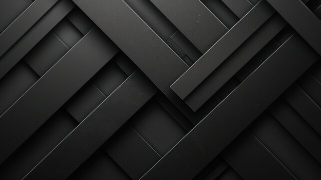 Black geometric background, featuring layered interwoven diagonal lines with shadows