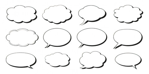 Fototapeta premium 3D speech bubbles - Chat, messenger, social media icon. speech, icon, bubble, chat, talk, text, message