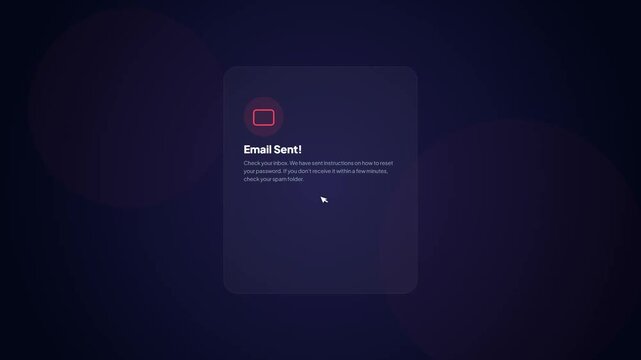 Modern login interface featuring forgotten password recovery flow with vibrant red color accents