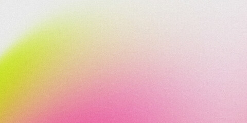 Fototapeta premium Abstract textured background with a smooth gradient from lime green through warm yellow-orange to soft pink, featuring a subtle grainy noise effect.