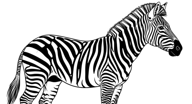 A detailed illustration of a zebra standing gracefully.