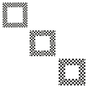 frame checkboard design black and white ornament border