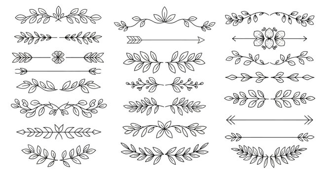 Collection of various leafy arrow designs.