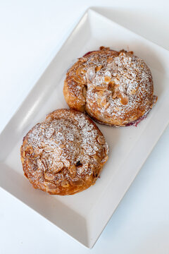 Almond Croissants with Powdered Sugar