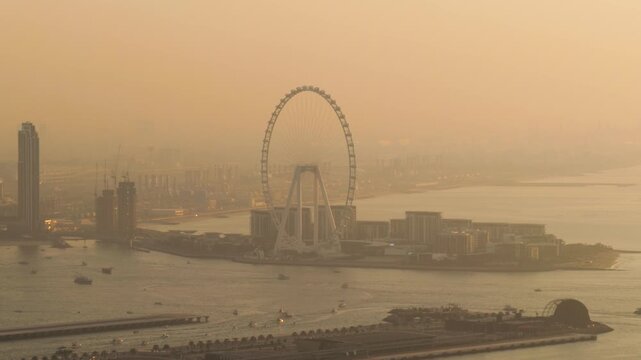 Ain Dubai Observation Wheel on Bluewaters Island, Dubai at sunset, UAE