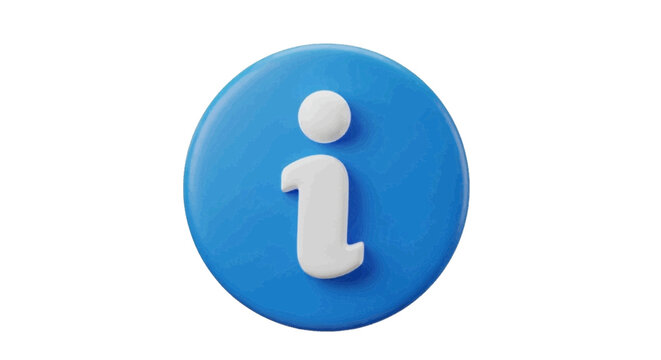 Vector illustration&nbsp;of 3d blue information icon button on a transparent background