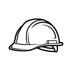 Fototapeta premium Black and white hard hat illustration