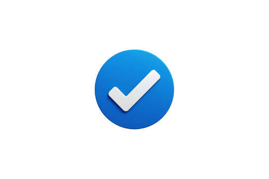 Blue circular verified check mark icon