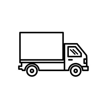 Simple line art delivery truck icon