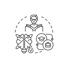 Obraz premium Knowledge motivation concept icon. Learning new information idea thin line illustration. Motivating for education and work. Inspirational material. Vector isolated outline RGB color drawing