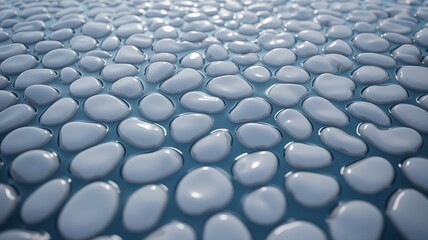 Obraz premium A mesmerizing perspective of smooth grey stones gracefully submerged in a tranquil blue pool water creating a serene nature scene.