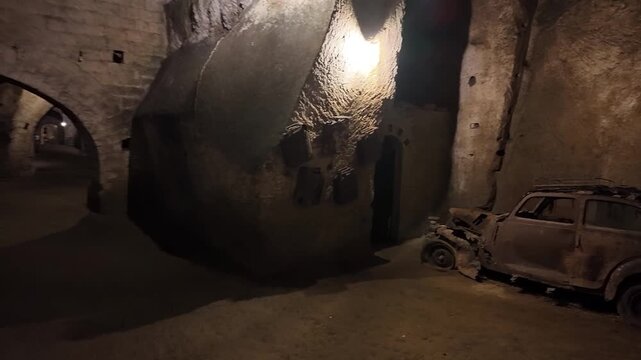 Walking Through the Tunnels of Naples Underground (Napoli Sotterranea), Italy