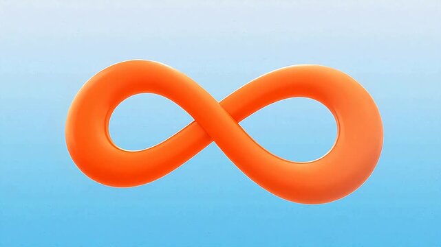 Orange infinity symbol on blue gradient