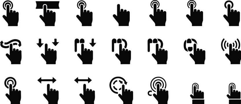 Hand gesture icons for user interface design elements
