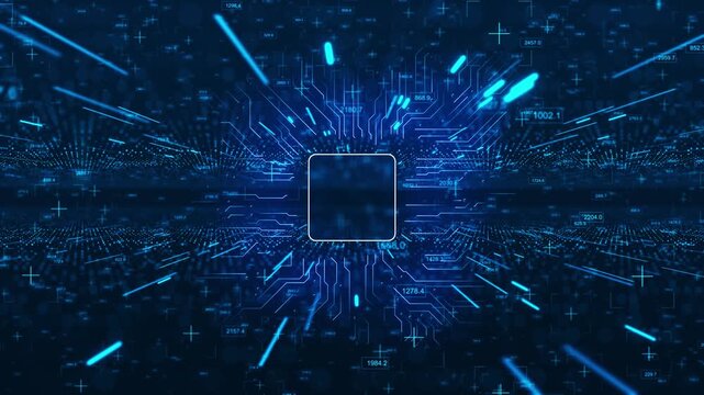 Futuristic Growing Neural Network Web Connected Nodes, Computer Big Data Digital tunnel square futuristic matrix. Artificial Intelligence Model Chatbot, technology ai big brain data tech future mind