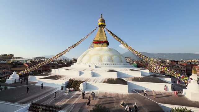 The Great Boudhanath Stupa (Boudha Stupa) Landmark in Kathmandu City, Nepal