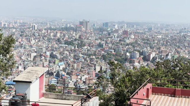 Cityscape View of Kathmandu from Swayambhunath Hilltop, Nepal