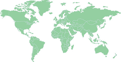 Obraz premium Planet Earth Global Map Outline Silhouette With Minimalistic Political Line