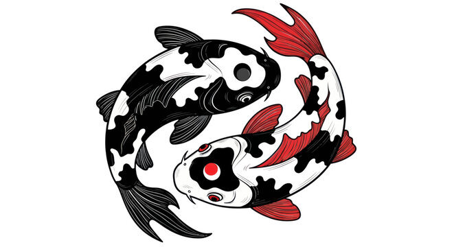 Yin Yang Koi Fish Symbol