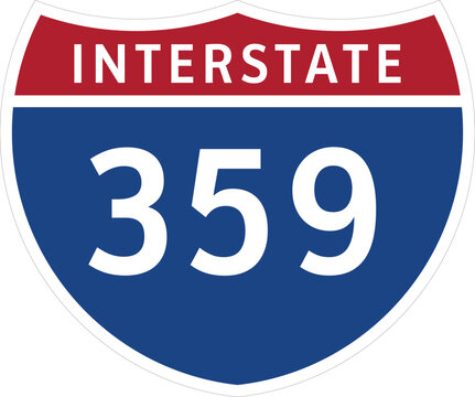 I-359 Interstate Highway System Design Sign Clipart Icon Transparent Background