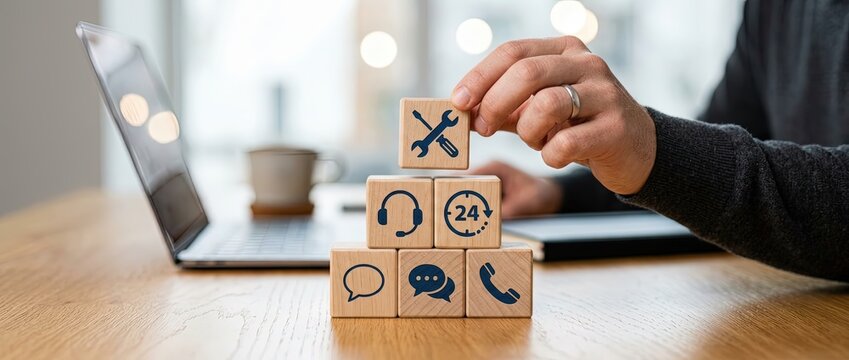 Effective customer support strategies modern workspace visual content professional environment close-up view communication tools for enhanced user experience