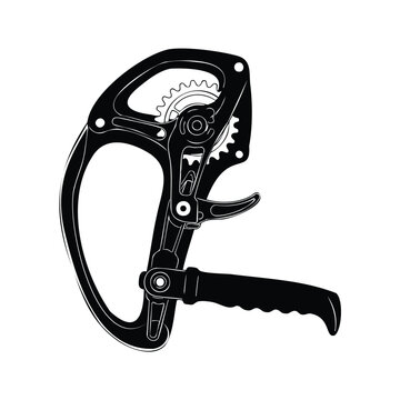 Silhouette climbing ascender rock mountaineering set bundle gear tool.