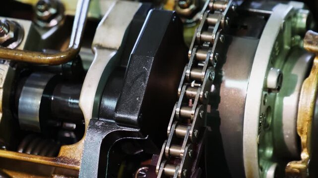 Operation of vehicle valve timing system in under hood space. Equipment contains special pistons to convert energy into motion of car