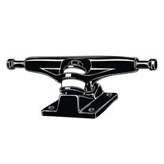 Silhouette skateboard truck with kingpin and mounting holes. © IllustraCore