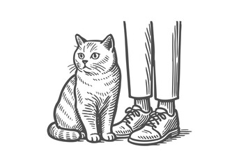 British Shorthair Cat hand dr... © Shutoda